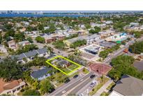 Lovely neighborhood aerial view showcasing the property location and surrounding community at 404 E Davis Blvd, Tampa, FL 33606