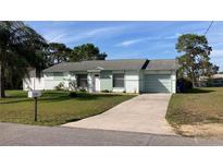 Charming single-story home with a well-maintained lawn and a long concrete driveway at 12328 Shafton Rd, Spring Hill, FL 34608