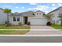 Charming single-story home with well-maintained landscaping, paved driveway, and two car garage at 2477 Water Willow Dr, Lutz, FL 33558