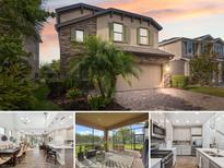 Charming two-story home with stone accents, a paved driveway, and lush landscaping at 17537 Brighton Lake Rd, Land O Lakes, FL 34638