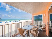 Enjoy stunning ocean views from this beachfront balcony with outdoor seating at 18400 Gulf Blvd # 1109, Indian Shores, FL 33785