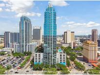 Stunning aerial view of high-rise condo in downtown area, showcasing its prime location and modern architecture at 777 N Ashley Dr # 2603, Tampa, FL 33602