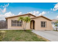 Charming home featuring two palm trees, a well-maintained lawn, and a concrete driveway at 3213 W Ivy St, Tampa, FL 33607