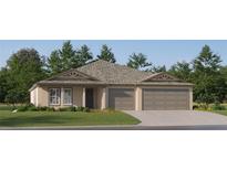 Charming single-story home featuring a neutral color palette, manicured lawn, and a two-car garage at 11848 Blue Diamond Trl, Parrish, FL 34219