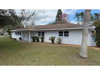 Charming single-story home featuring a well-maintained lawn and classic architectural details at 3188 Lake Saxon Dr, Land O Lakes, FL 34639