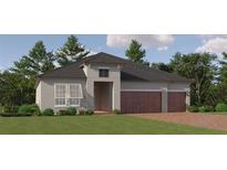 Charming single-Gathering home with a manicured lawn, inviting facade, and a two-car garage at 12062 Violet Jasper Dr, Parrish, FL 34219