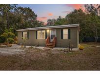 Charming single-story home featuring green shutters and landscaped with trees at 10502 Atlee St, New Port Richey, FL 34654