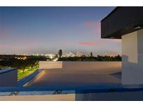 Modern rooftop view showcasing the cityscape skyline against a colorful evening sky at 2104 4Th S St, St Petersburg, FL 33705