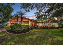 Charming home showcasing a lush, landscaped front yard and a welcoming exterior at 40 Pine Lake Dr, Oldsmar, FL 34677