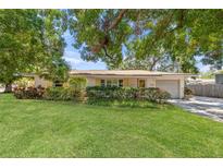 Charming single-story home with a well-manicured lawn and mature trees offering shade and curb appeal at 4465 1St Ne Way, St Petersburg, FL 33703