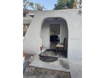 Charming front entrance with arched entryway and a glimpse of the interior at 3713 E Clifton St, Tampa, FL 33610