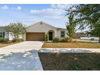 Charming single-story home with a well-maintained lawn and a two-car garage at 10628 Massimo Dr, Wimauma, FL 33598