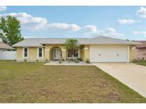 Charming single-story home featuring a well-manicured lawn and attached two-car garage at 1624 Shady Leaf Dr, Valrico, FL 33596