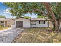 Charming single-story home featuring a well-maintained front yard and mature tree providing ample shade at 5734 20Th N Ave, St Petersburg, FL 33710