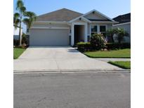 Charming single-story home with a two-car garage, well-maintained landscaping, and a concrete driveway at 8009 Trimbelle Ter, Parrish, FL 34219