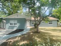 Charming single-story home featuring unique rock facade and mature landscaping at 206 Circle Hill Dr, Brandon, FL 33510