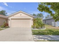Charming single-story home featuring a two-car garage and well-maintained landscaping at 1022 Chandler Snowden Ct, Ruskin, FL 33570