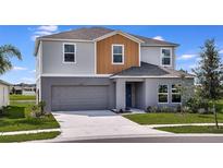 Charming two-story home with a two-car garage and well-manicured lawn at 14807 Summer Branch Dr, Lithia, FL 33547