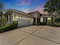 Charming single-story home featuring a spacious driveway, a two-car garage, and lush landscaping at 6820 Muncaster Ct, Tampa, FL 33625