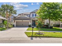 Charming two-story home with a well-manicured lawn, a two-car garage and mature landscaping at 9317 Bella Vita Cir, Land O Lakes, FL 34637