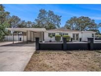 Charming single-story home showcasing a covered carport and landscaped front yard at 202 W Azalea Ave, Tampa, FL 33612