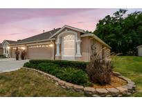Inviting single-story home featuring a well-manicured lawn and attached two car garage at 31105 Whitlock Dr, Wesley Chapel, FL 33543