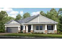Charming single-story home with stone accents, well-manicured lawn, and a welcoming covered front porch at 11236 Kingly Ln, Odessa, FL 33556