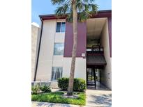 Exterior of a two story apartment featuring a palm tree and manicured bushes in front of the property at 3840 N Lake Dr # 125, Tampa, FL 33614