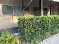 Inviting condo exterior with mature landscaping and a covered walkway to the front door at 4152 56Th N Way # 513, Kenneth City, FL 33709