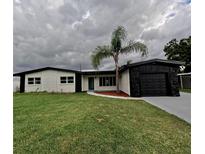 Charming single-story home with a well-manicured lawn and decorative palm tree in the front yard at 4434 Bass St, Tampa, FL 33617