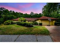 Charming single-story home with a well-maintained lawn and beautiful sunset sky at 5702 Ainsworth W Ct, Tampa, FL 33647