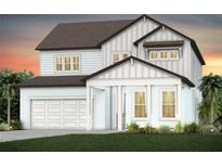 Charming two-story home featuring white siding, a brown roof, and a well-maintained lawn at 37224 Clinch Cir, Zephyrhills, FL 33540