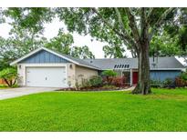 Charming single Gathering home with a well manicured lawn and attached garage at 14902 Foxhound Pl, Tampa, FL 33624