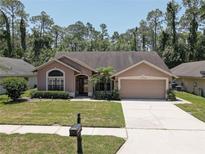 Charming single-story home featuring a well-manicured lawn and an attached two-car garage at 3338 Laurelwood Ct, Tarpon Springs, FL 34688