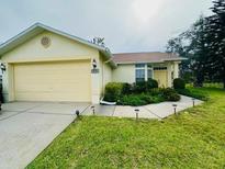 Charming one-story home with a well-maintained lawn, two-car garage, and inviting landscaping at 10806 Brookhaven Dr, New Port Richey, FL 34654