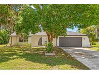 Charming home with a well-maintained lawn, mature tree, and an attached two-car garage at 3041 Waterfall Dr, Spring Hill, FL 34608