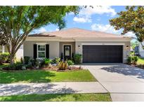 Charming single-story home with well-manicured lawn, landscape beds, and a two-car garage at 2829 Maple Brook Loop, Lutz, FL 33558