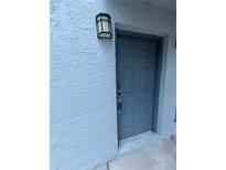 Inviting unit entrance, featuring neutral exterior door and textured stucco wall, offering a private welcome at 4129 Dolphin Dr # 103, Tampa, FL 33617