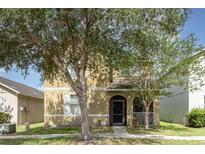 Charming home with front porch, black framed windows, and mature trees at 13421 Lake Monroe Pl, Riverview, FL 33579
