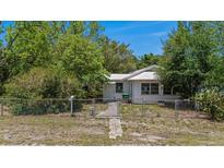 Charming single-story home featuring a fenced yard and mature trees providing shade and privacy at 804 E Wood St, Tampa, FL 33604