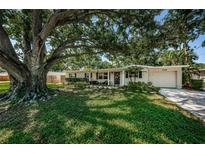 Charming one-story brick home with lush lawn and mature trees providing ample shade and curb appeal at 4106 W Fielder St, Tampa, FL 33611