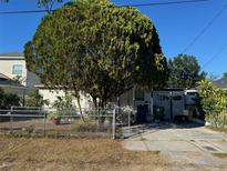 A single story home is partially obscured by a large tree in the front yard at 3311 W Saint Conrad St, Tampa, FL 33607