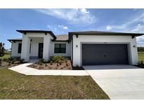 Beautiful modern home with a two-car garage, landscaped yard, and contemporary design at 2402 Hiers Rd, Dover, FL 33527