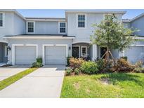 Charming townhome with well-manicured lawn, two-car garage and covered porch entry at 7030 Summer Holly Pl, Riverview, FL 33578