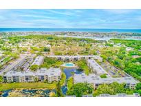 Beautifully landscaped condo community with a large pool, serene water features, and stunning ocean views at 14130 Rosemary Ln # 4115, Largo, FL 33774
