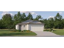 Charming one-story home featuring a two-car garage, landscaped front yard, and neutral-colored exterior at 13126 Empress Jewel Trl, Parrish, FL 34219