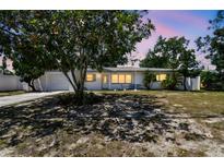 Charming single-story home with a well-maintained front yard and a mature tree in the yard at 11735 86Th Ave, Seminole, FL 33772