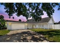 Charming home featuring a well-manicured lawn, a two-car garage, and a beautiful shade tree at 4203 W Cleveland St, Tampa, FL 33609