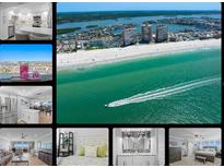 Stunning aerial view of the beach with emerald water and the city skyline in the background at 17920 Gulf Blvd # 1901, Redington Shores, FL 33708
