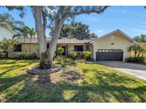 Charming single-story home with mature landscaping and a well-maintained front yard at 7461 Pescador Pl, Seminole, FL 33772